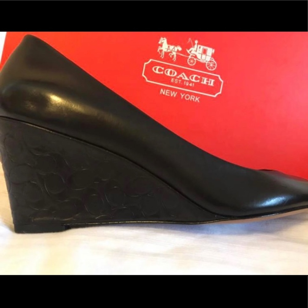 Coach open toe wedge New!